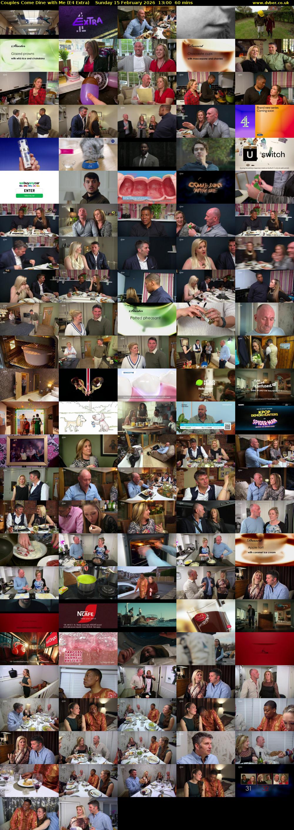 Couples Come Dine with Me (E4 Extra) Sunday 15 February 2026 13:00 - 14:00