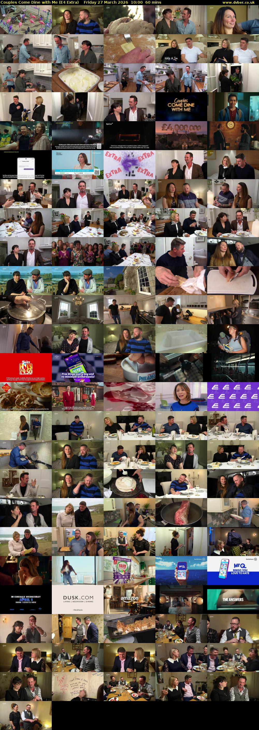 Couples Come Dine with Me (E4 Extra) Friday 27 March 2026 10:00 - 11:00