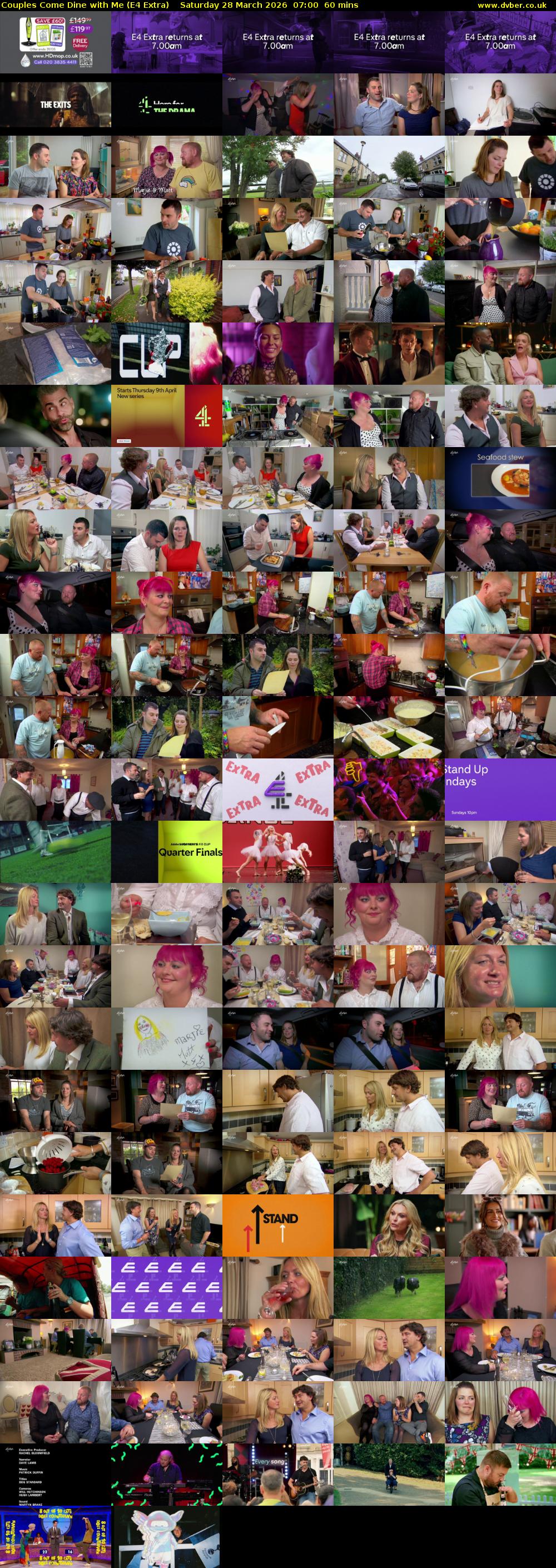 Couples Come Dine with Me (E4 Extra) Saturday 28 March 2026 07:00 - 08:00