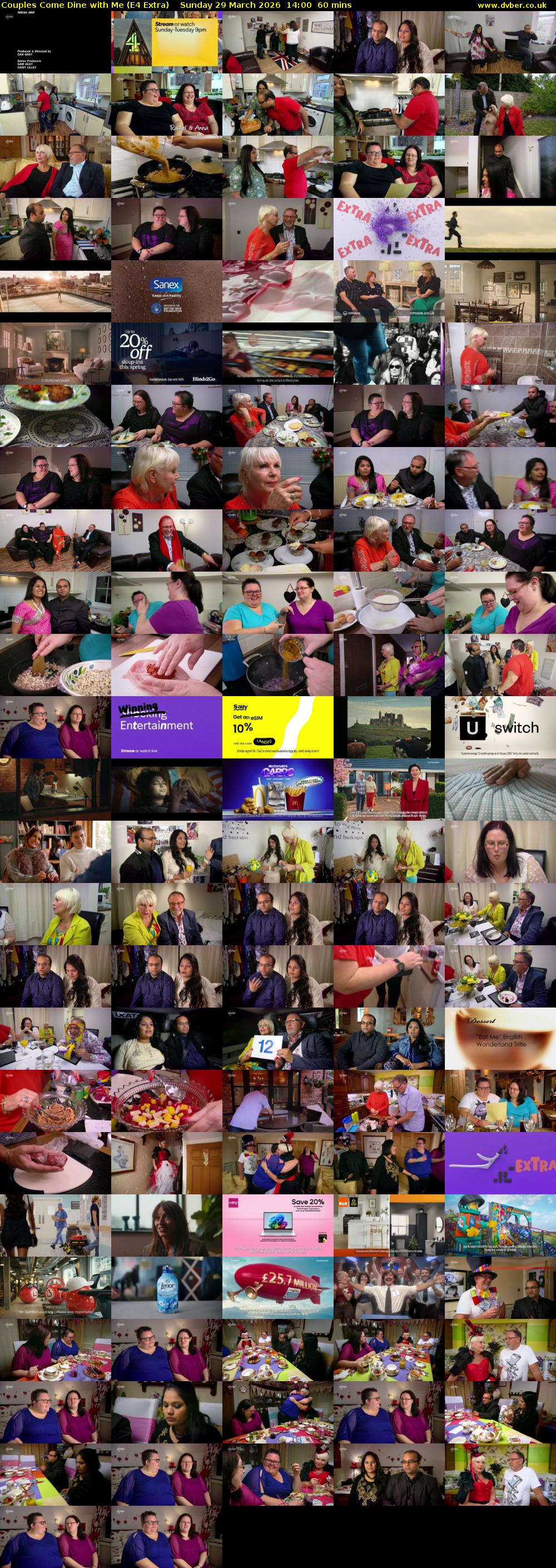 Couples Come Dine with Me (E4 Extra) Sunday 29 March 2026 14:00 - 15:00