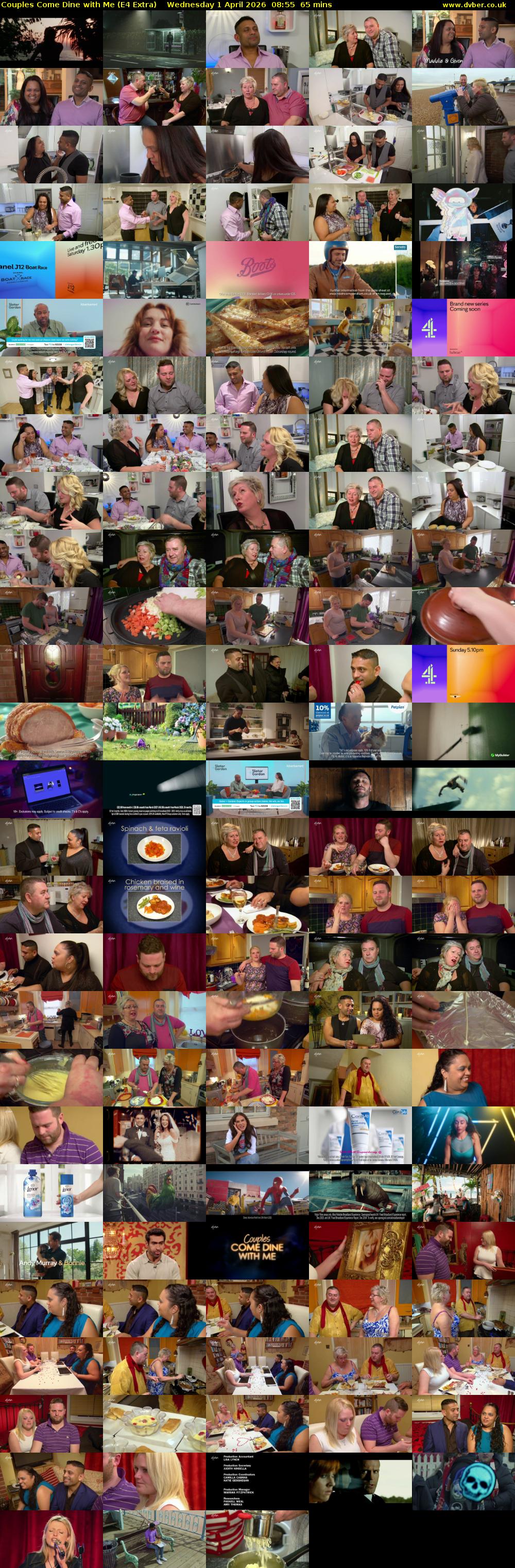 Couples Come Dine with Me (E4 Extra) Wednesday 1 April 2026 08:55 - 10:00