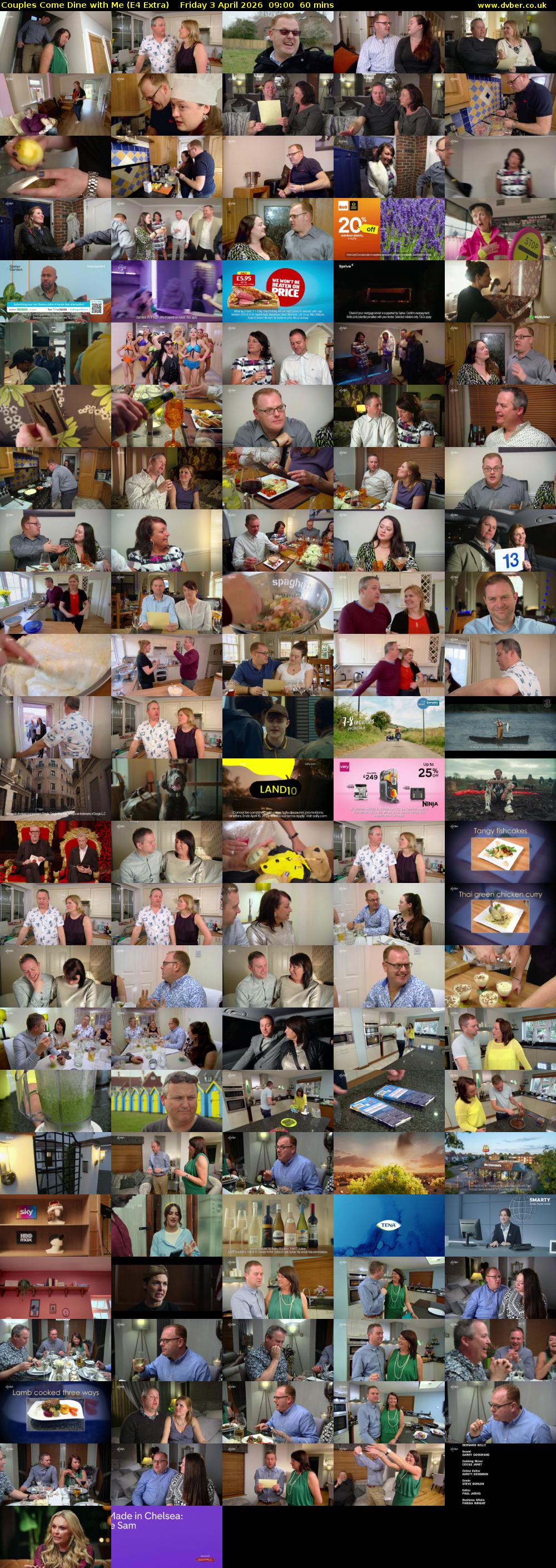 Couples Come Dine with Me (E4 Extra) Friday 3 April 2026 09:00 - 10:00