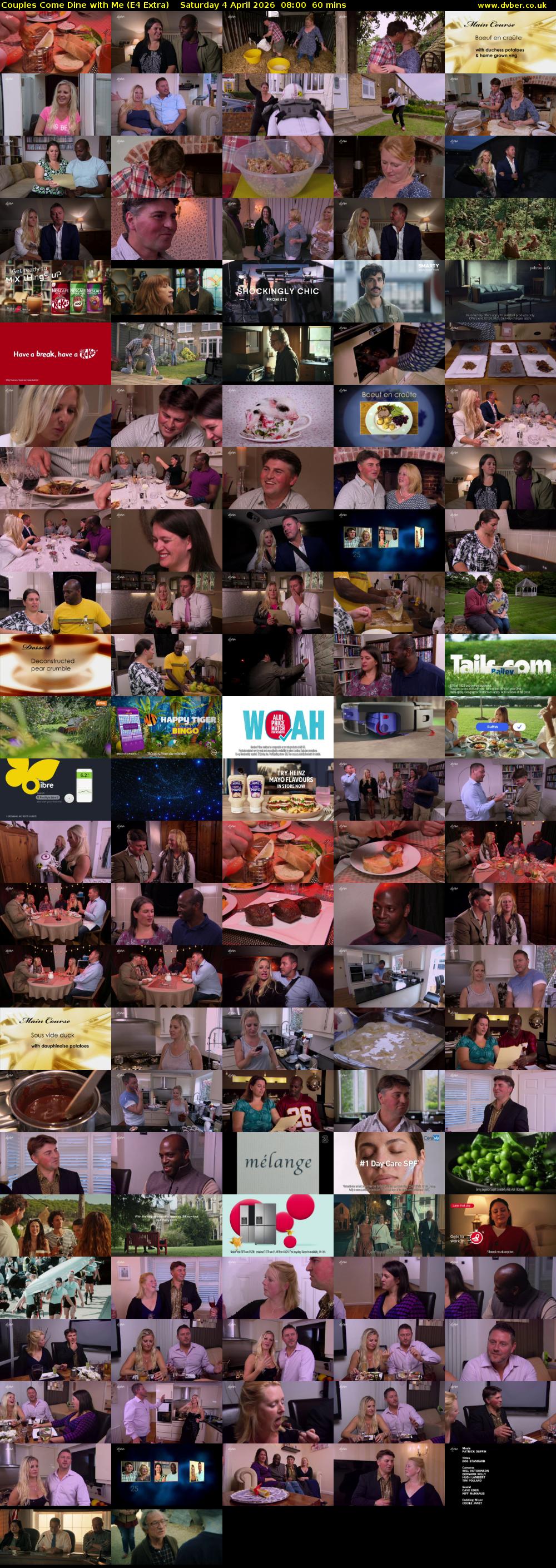 Couples Come Dine with Me (E4 Extra) Saturday 4 April 2026 08:00 - 09:00