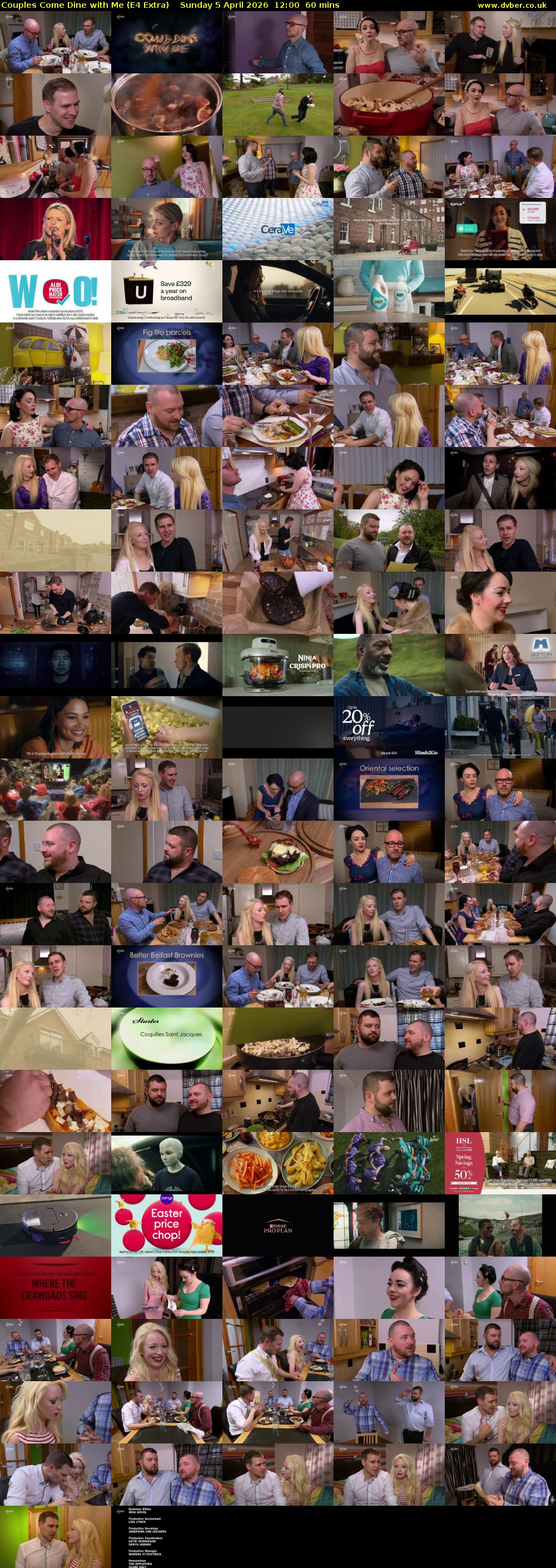 Couples Come Dine with Me (E4 Extra) Sunday 5 April 2026 12:00 - 13:00