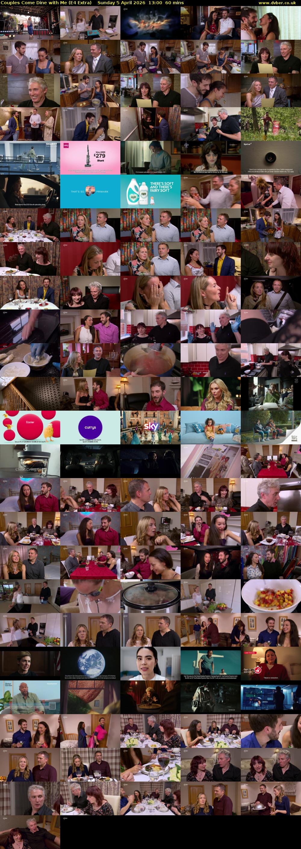 Couples Come Dine with Me (E4 Extra) Sunday 5 April 2026 13:00 - 14:00