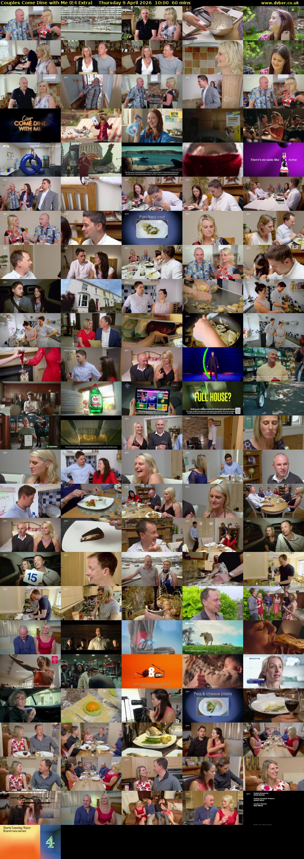 Couples Come Dine with Me (E4 Extra) Thursday 9 April 2026 10:00 - 11:00