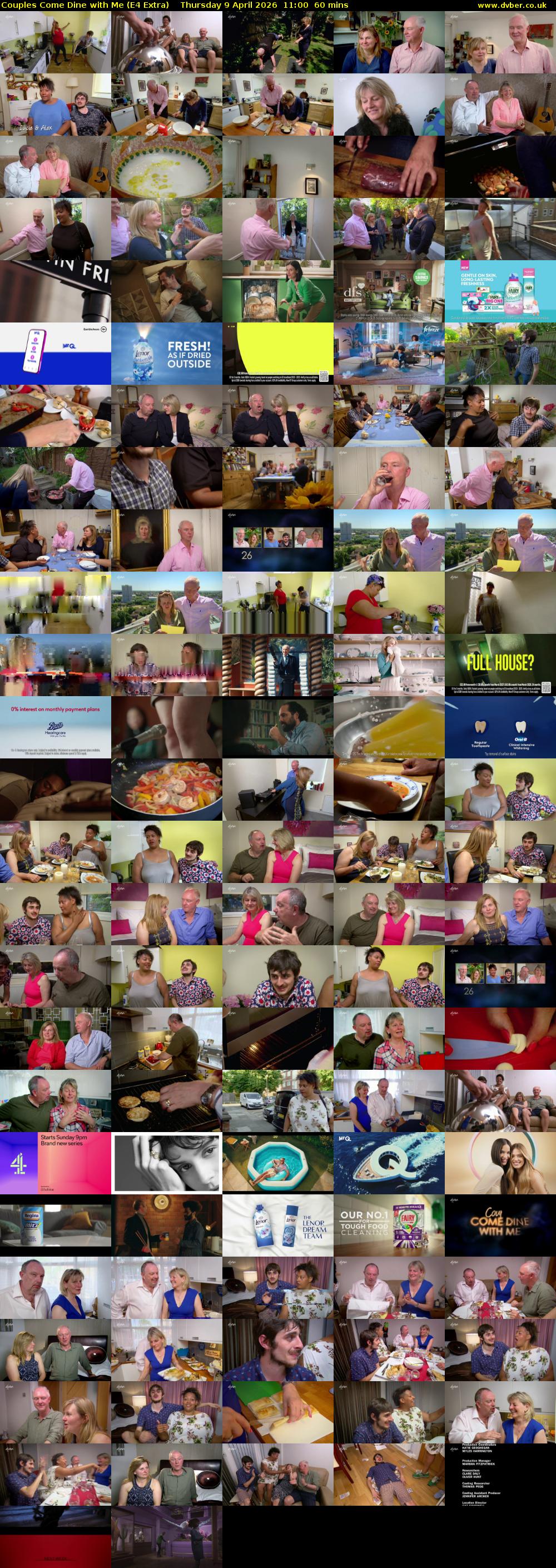 Couples Come Dine with Me (E4 Extra) Thursday 9 April 2026 11:00 - 12:00