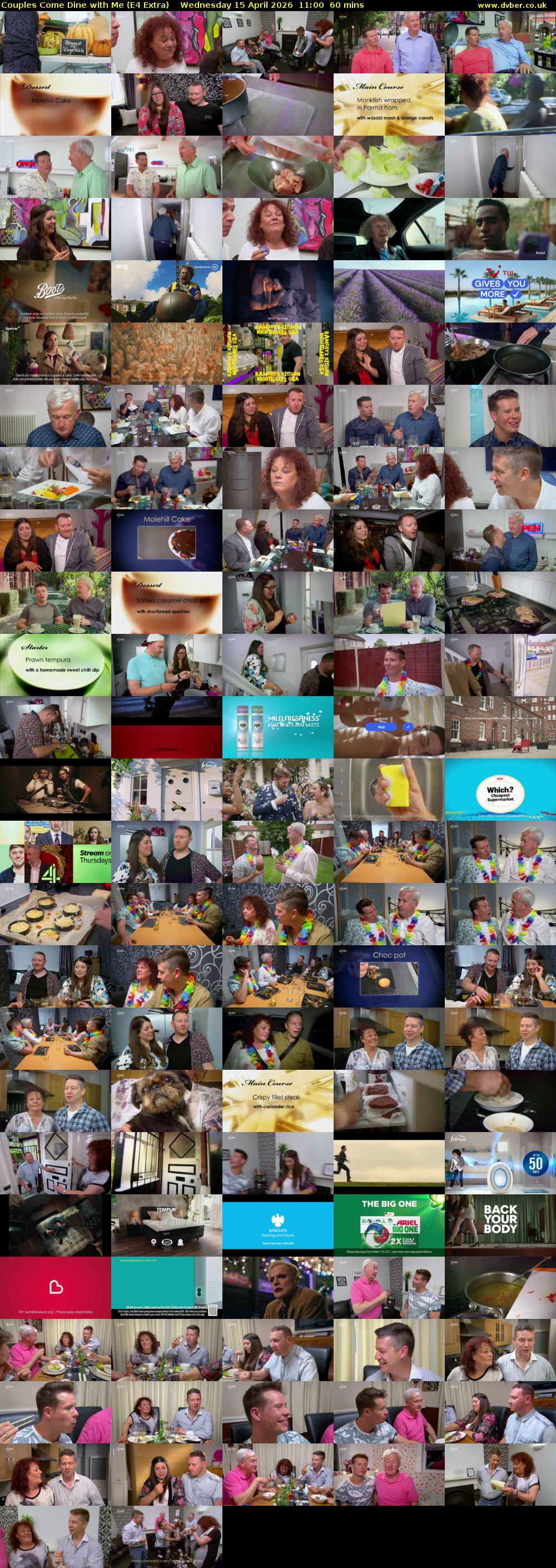 Couples Come Dine with Me (E4 Extra) Wednesday 15 April 2026 11:00 - 12:00