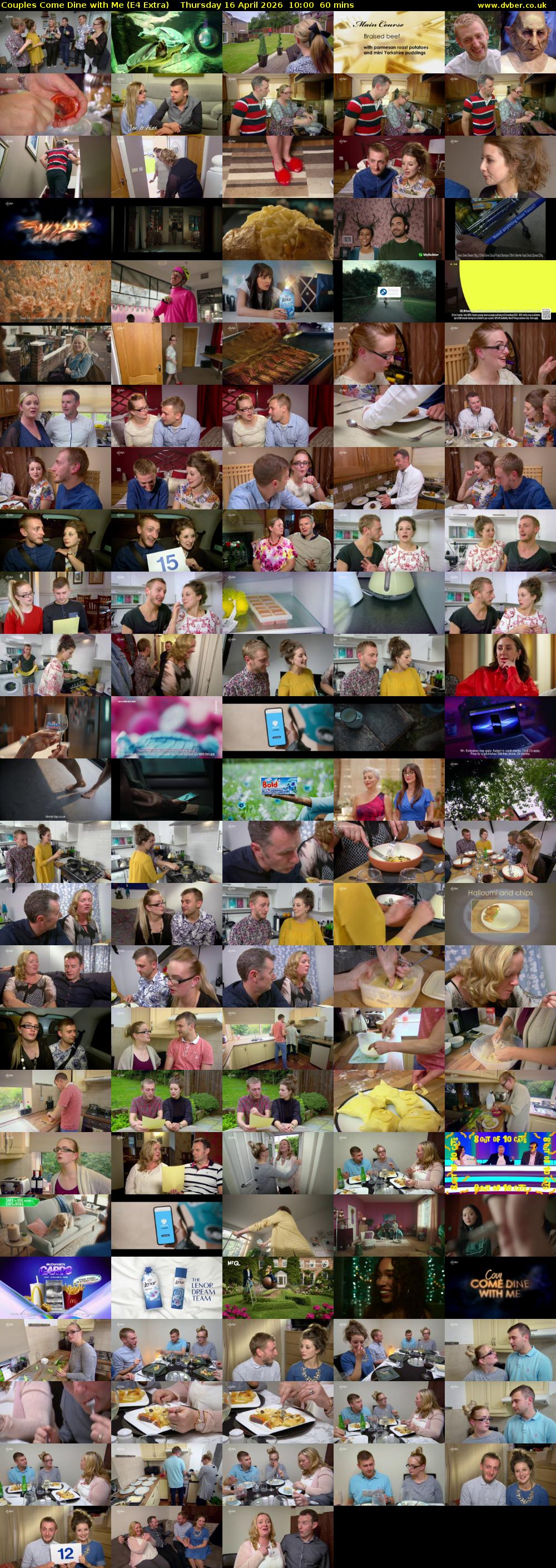 Couples Come Dine with Me (E4 Extra) Thursday 16 April 2026 10:00 - 11:00