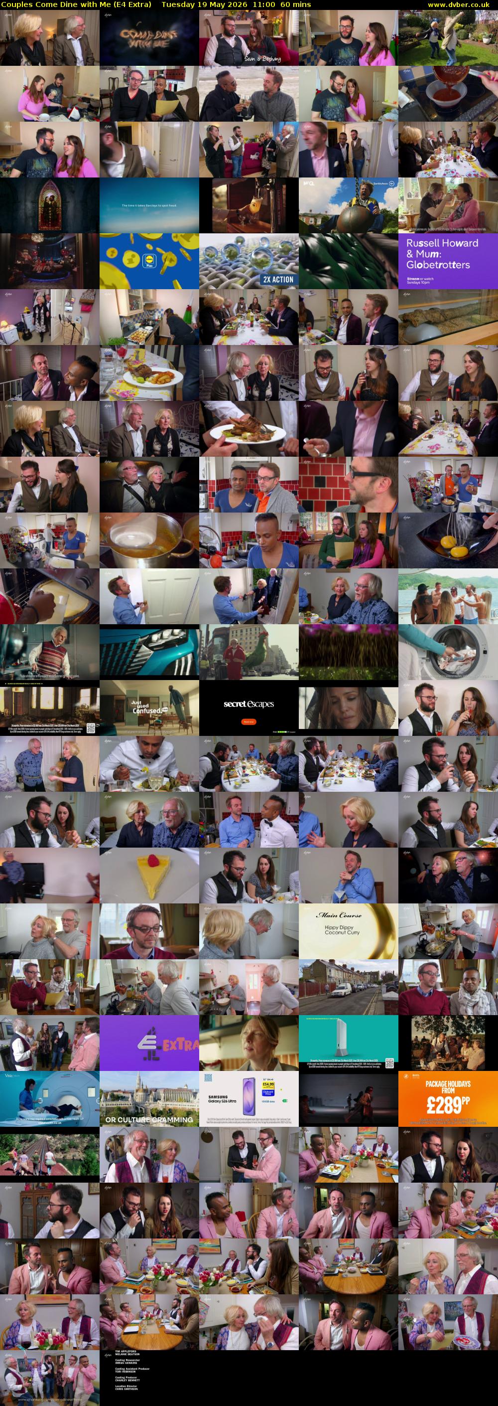 Couples Come Dine with Me (E4 Extra) Tuesday 19 May 2026 11:00 - 12:00