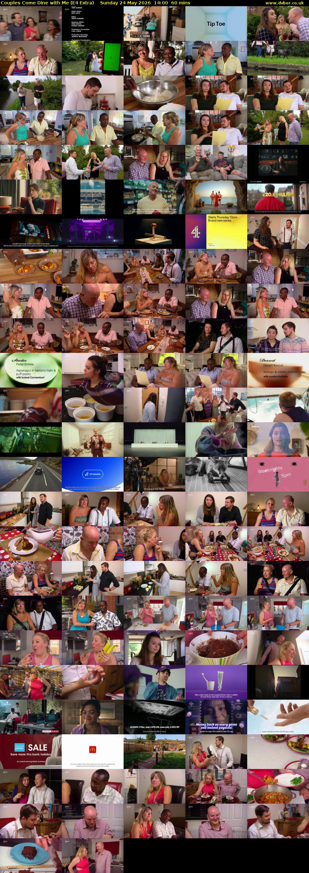 Couples Come Dine with Me (E4 Extra) Sunday 24 May 2026 14:00 - 15:00