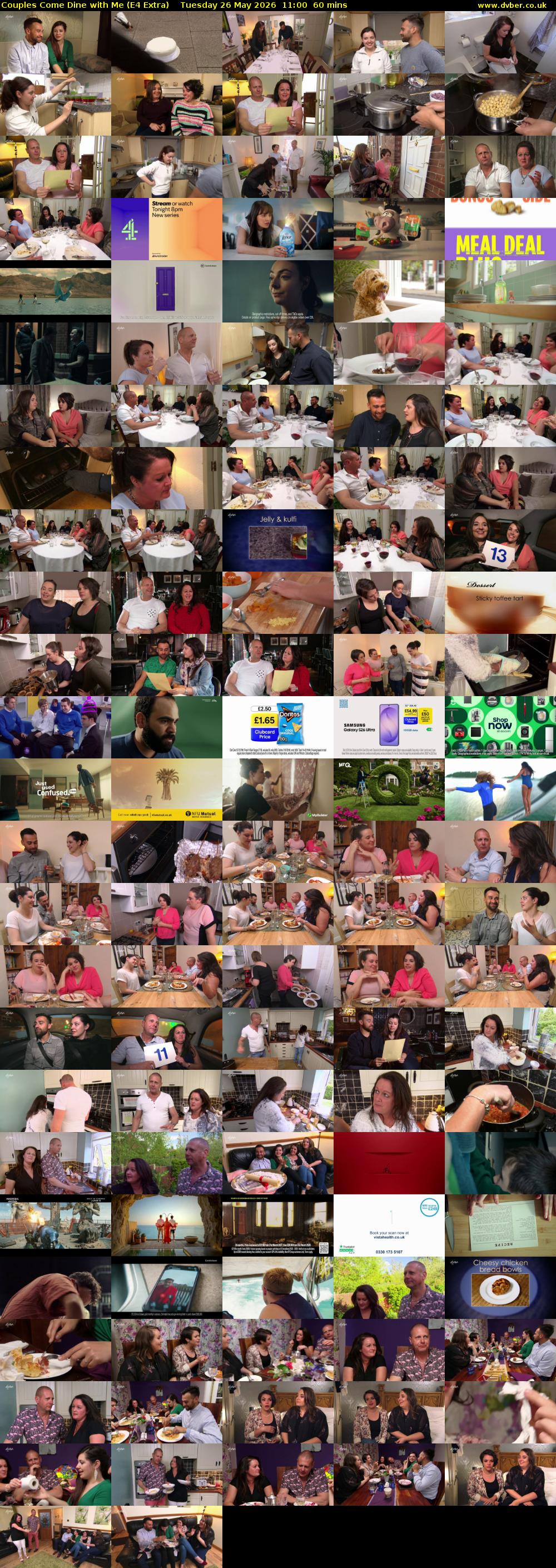 Couples Come Dine with Me (E4 Extra) Tuesday 26 May 2026 11:00 - 12:00