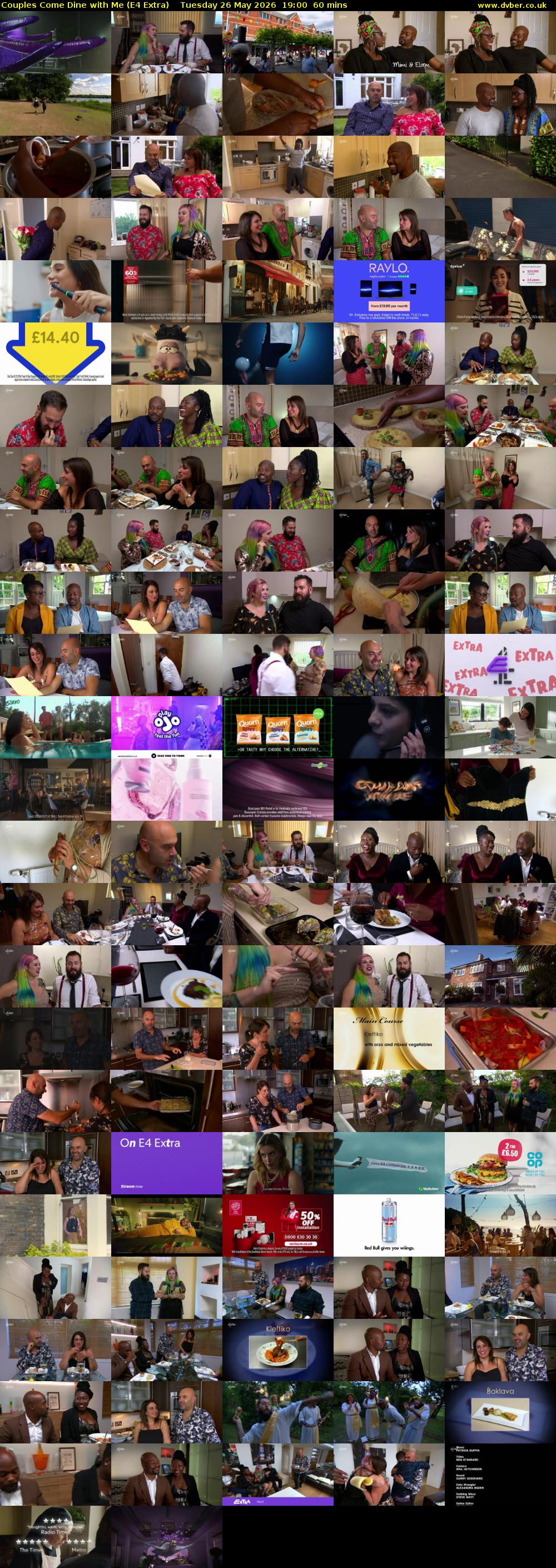 Couples Come Dine with Me (E4 Extra) Tuesday 26 May 2026 19:00 - 20:00