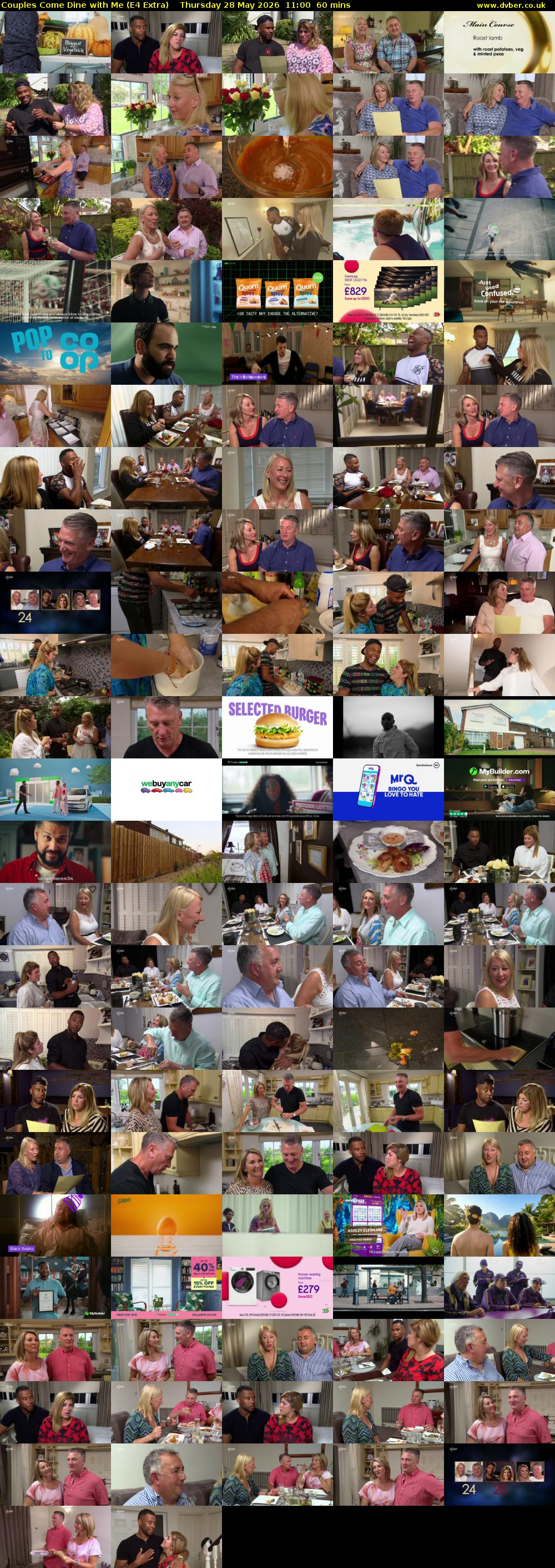 Couples Come Dine with Me (E4 Extra) Thursday 28 May 2026 11:00 - 12:00