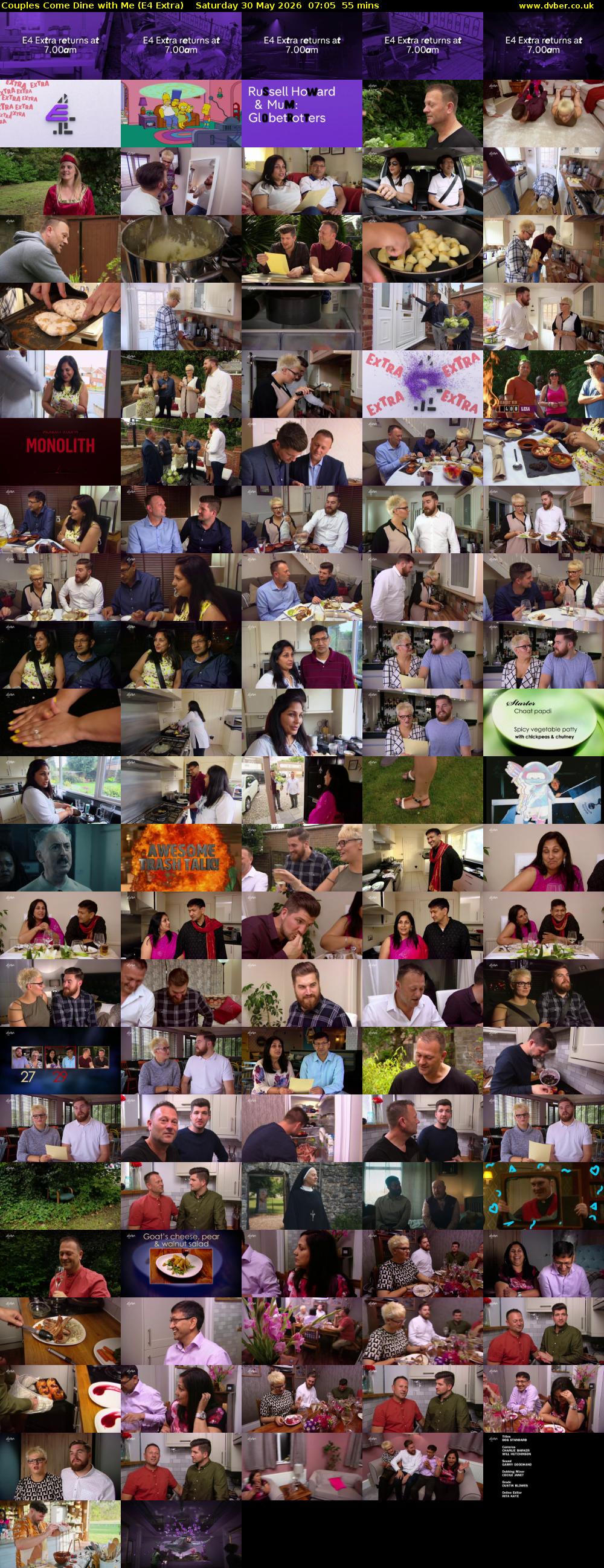 Couples Come Dine with Me (E4 Extra) Saturday 30 May 2026 07:05 - 08:00