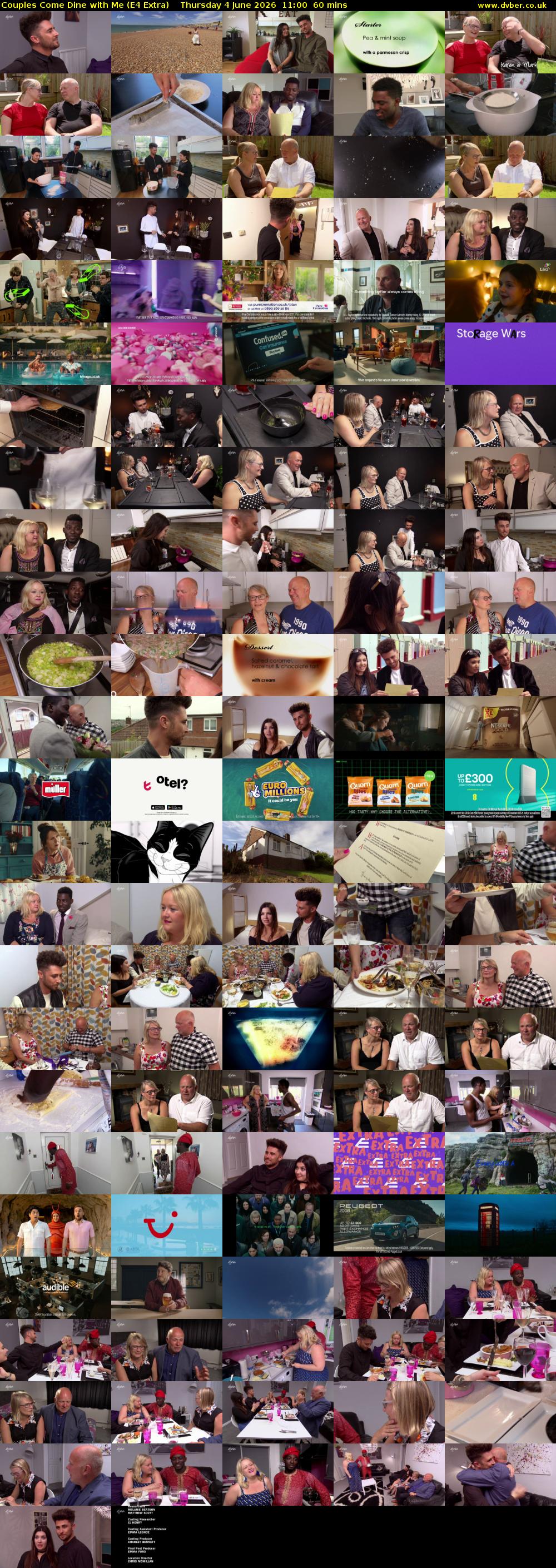 Couples Come Dine with Me (E4 Extra) Thursday 4 June 2026 11:00 - 12:00