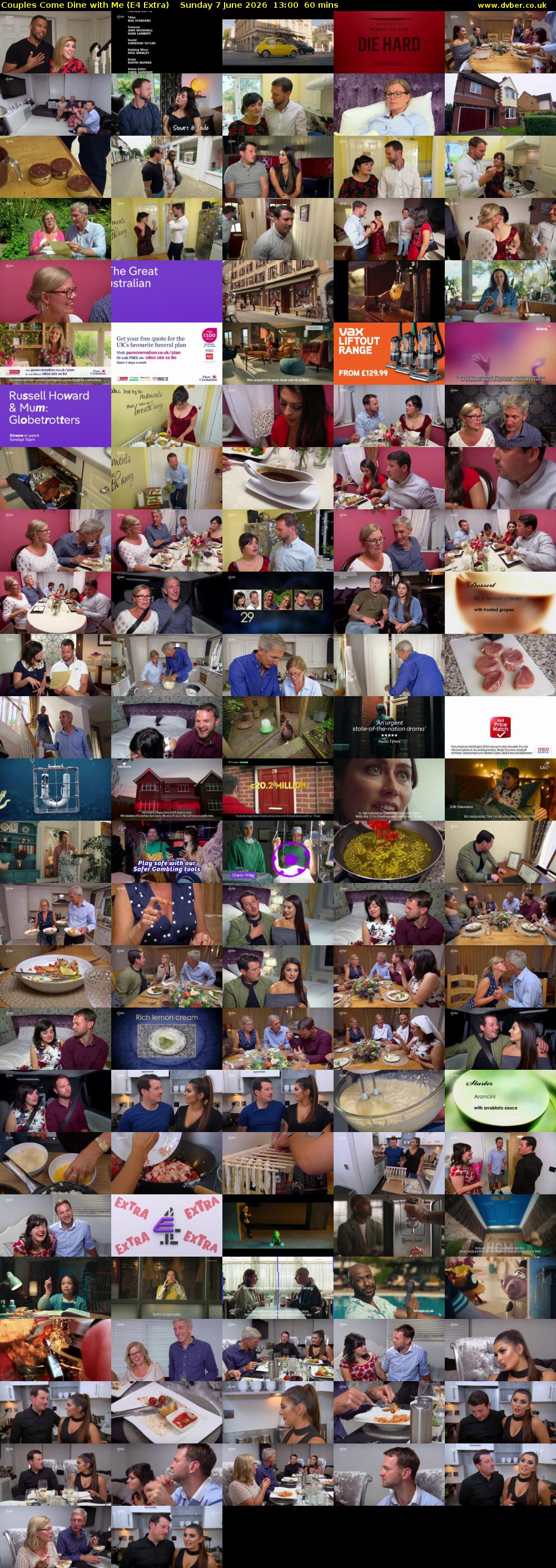 Couples Come Dine with Me (E4 Extra) Sunday 7 June 2026 13:00 - 14:00