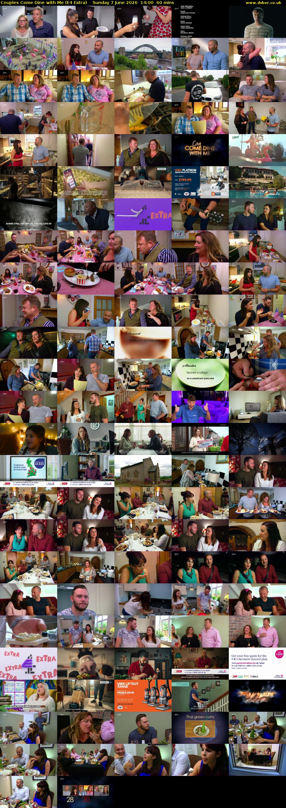 Couples Come Dine with Me (E4 Extra) Sunday 7 June 2026 14:00 - 15:00