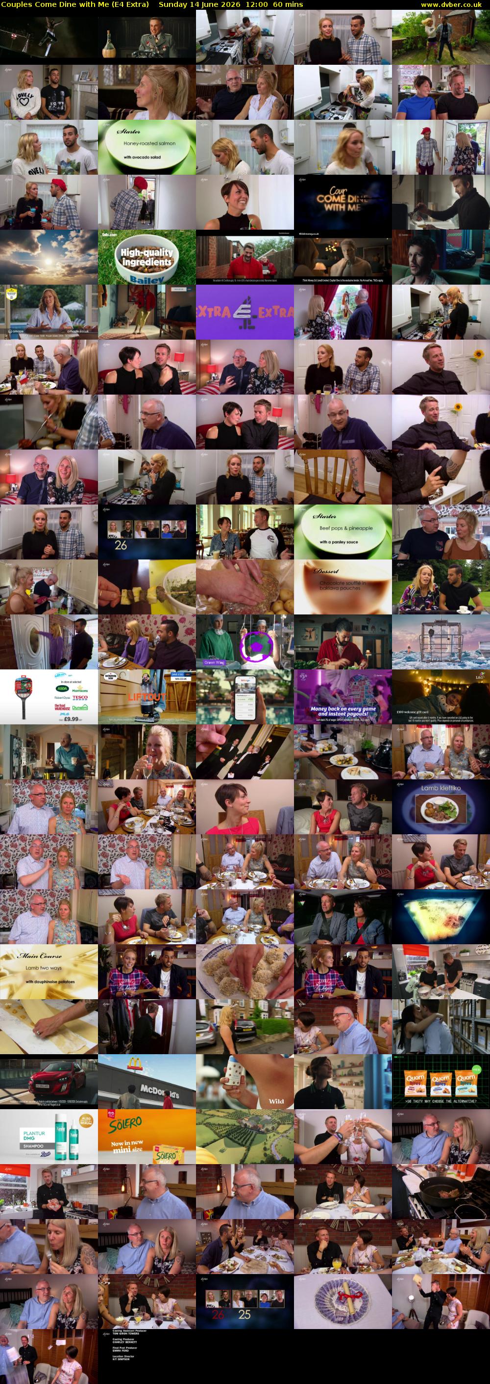 Couples Come Dine with Me (E4 Extra) Sunday 14 June 2026 12:00 - 13:00