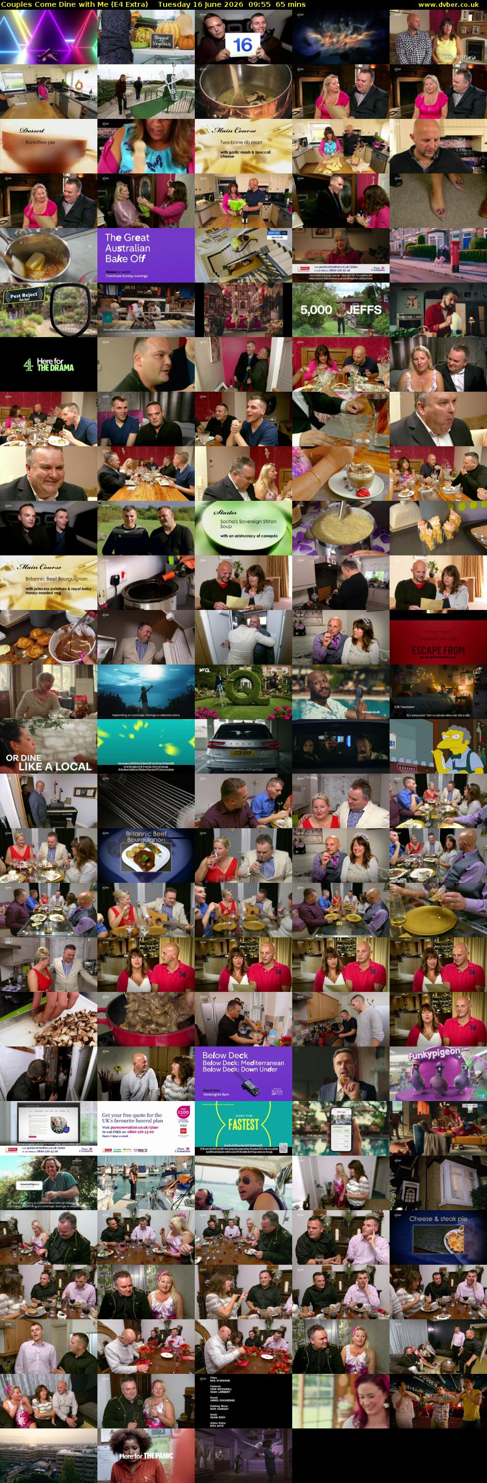 Couples Come Dine with Me (E4 Extra) Tuesday 16 June 2026 09:55 - 11:00