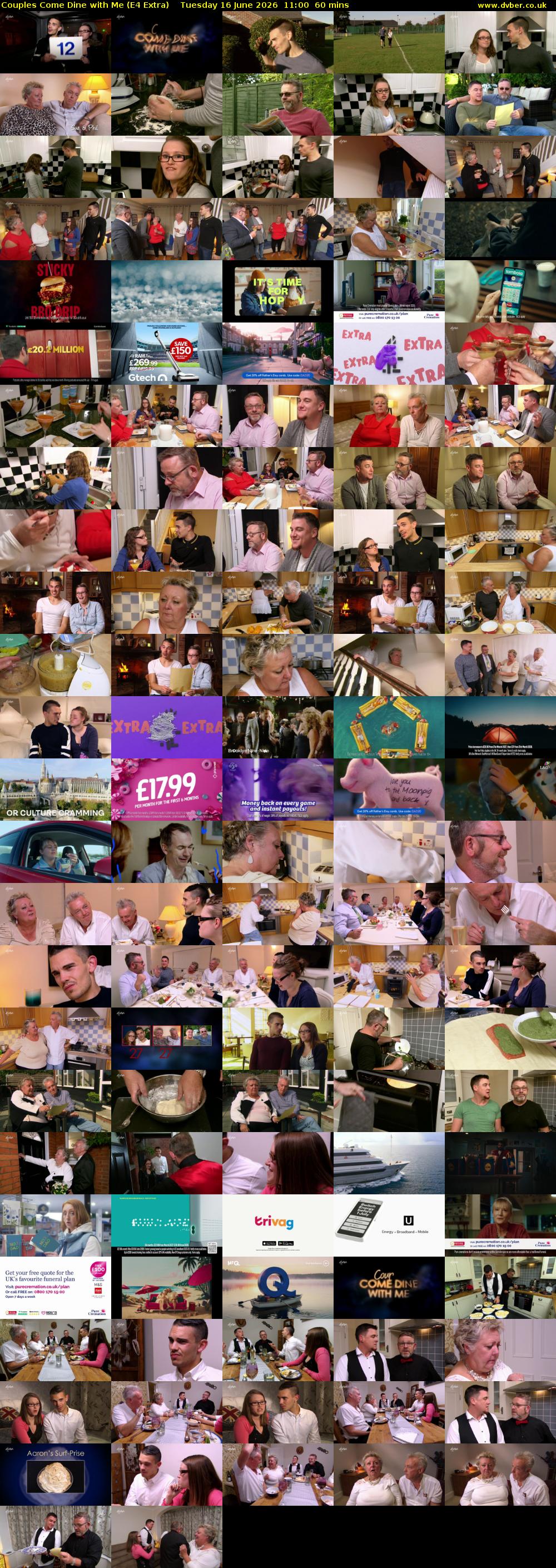 Couples Come Dine with Me (E4 Extra) Tuesday 16 June 2026 11:00 - 12:00