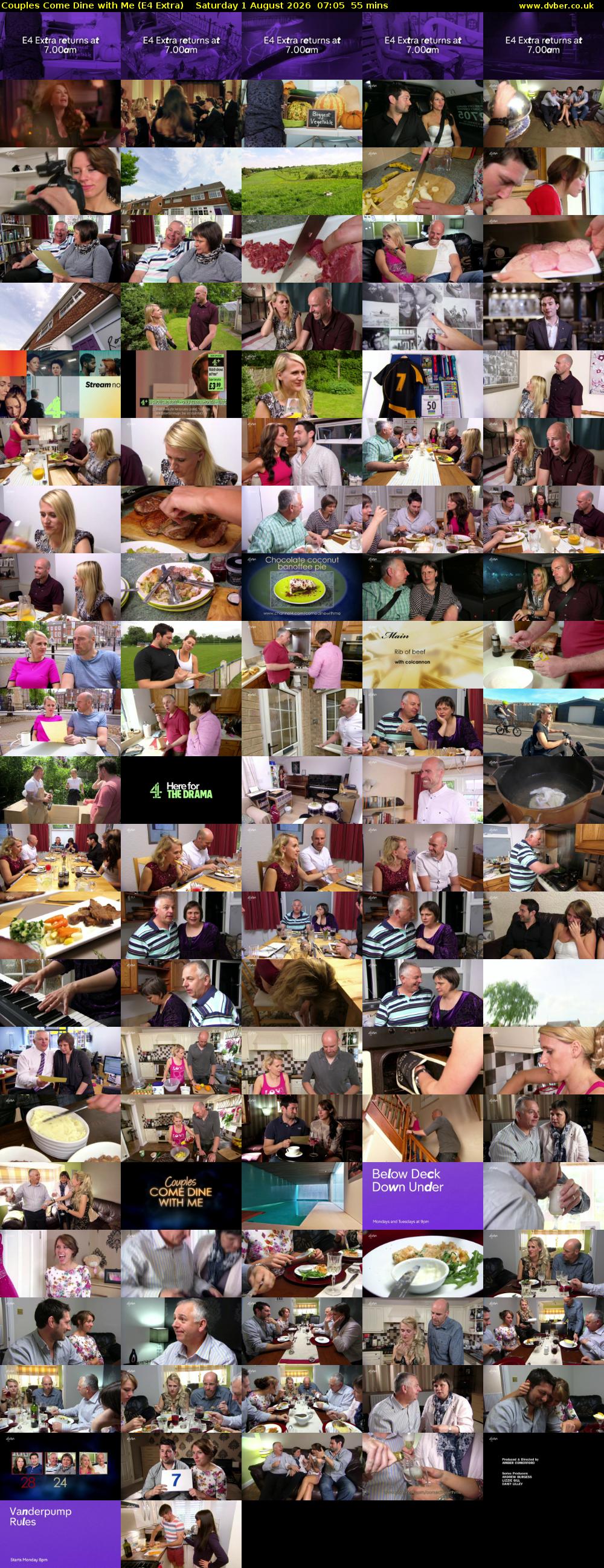 Couples Come Dine with Me (E4 Extra) Saturday 1 August 2026 07:05 - 08:00