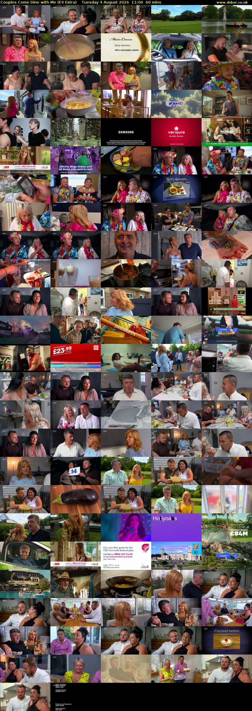 Couples Come Dine with Me (E4 Extra) Tuesday 4 August 2026 11:00 - 12:00
