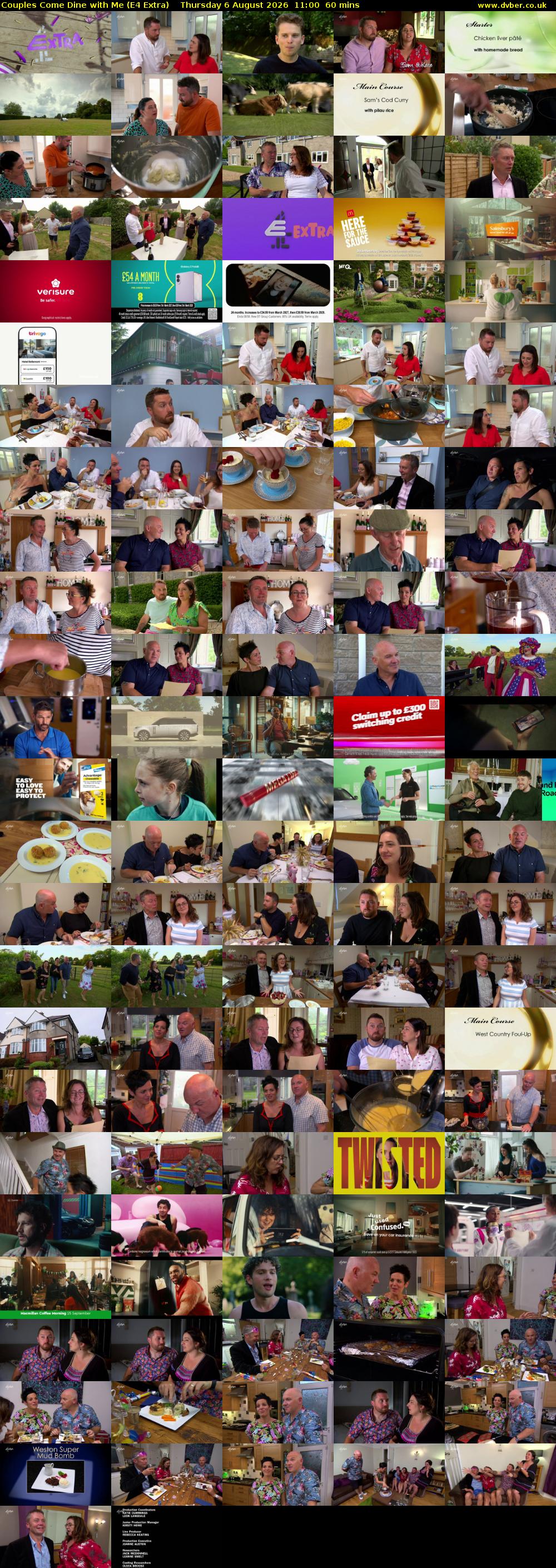 Couples Come Dine with Me (E4 Extra) Thursday 6 August 2026 11:00 - 12:00