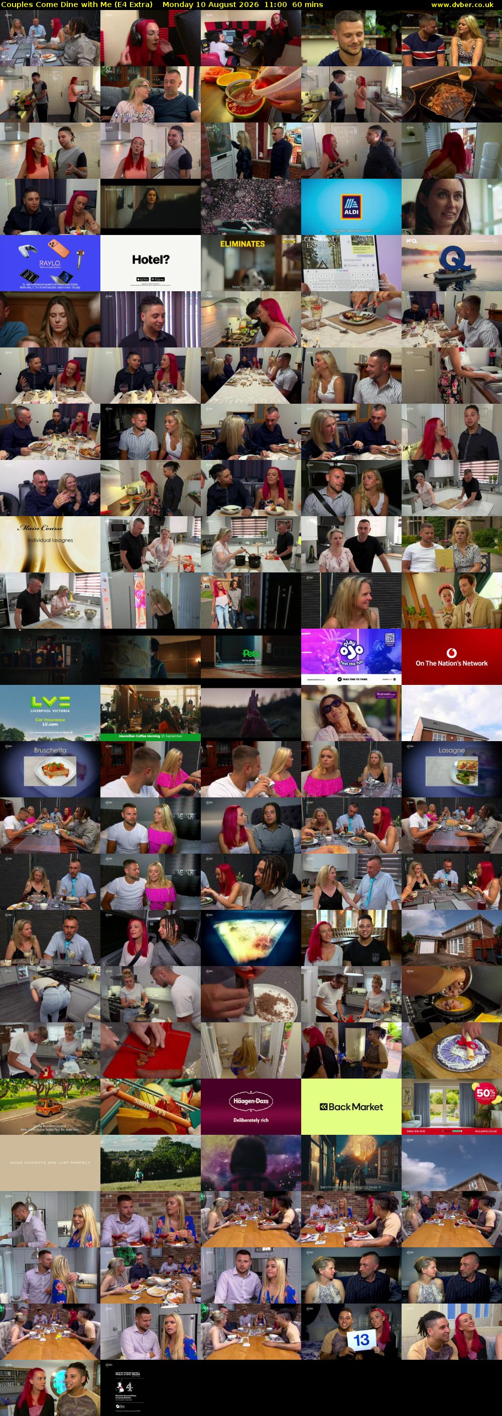 Couples Come Dine with Me (E4 Extra) Monday 10 August 2026 11:00 - 12:00
