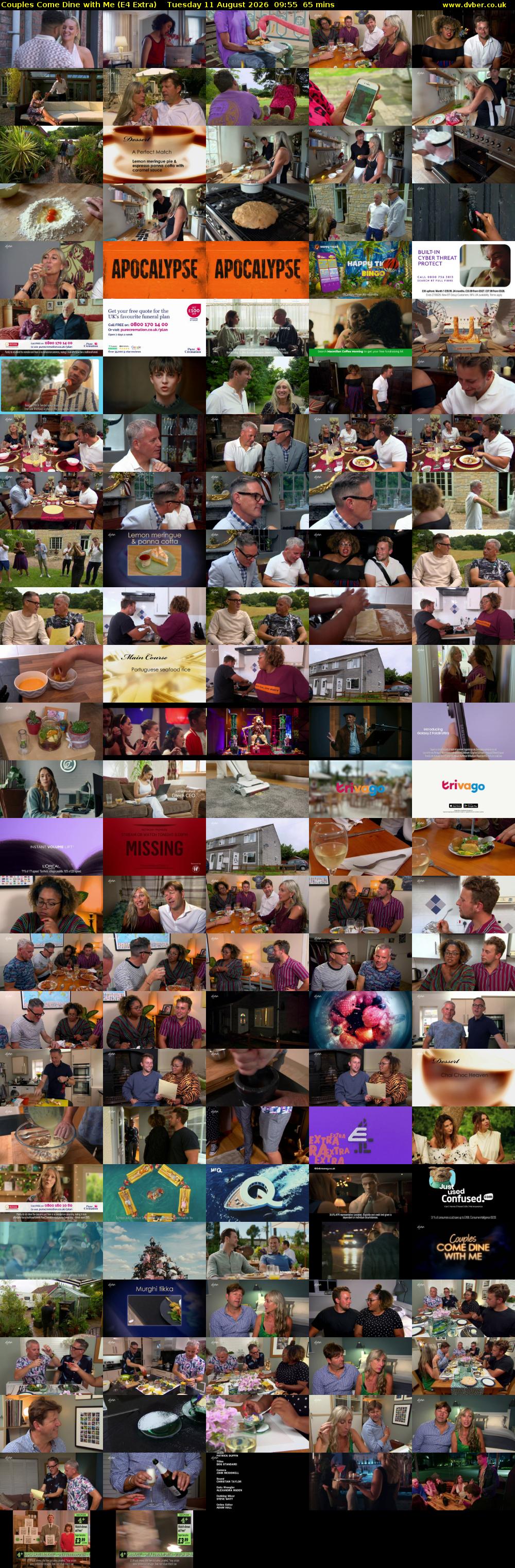 Couples Come Dine with Me (E4 Extra) Tuesday 11 August 2026 09:55 - 11:00