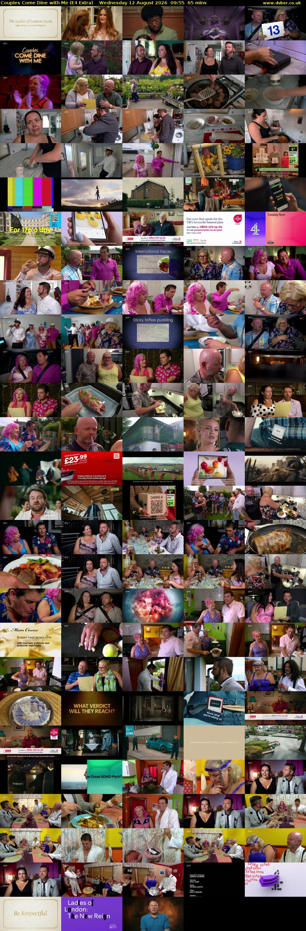 Couples Come Dine with Me (E4 Extra) Wednesday 12 August 2026 09:55 - 11:00