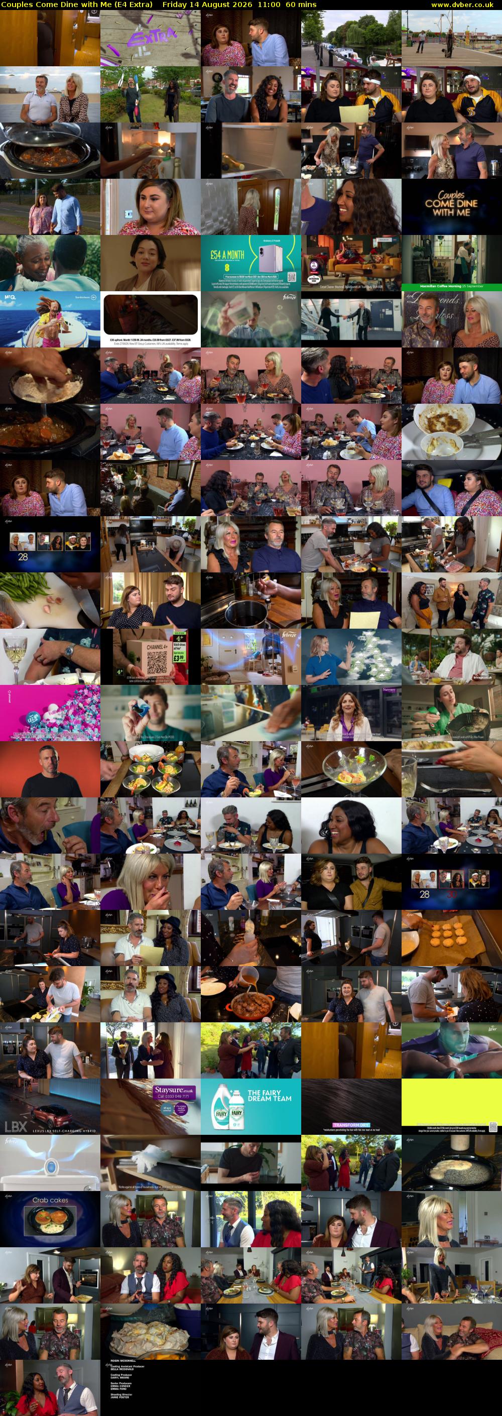 Couples Come Dine with Me (E4 Extra) Friday 14 August 2026 11:00 - 12:00