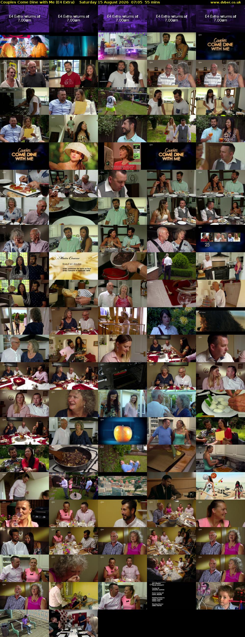 Couples Come Dine with Me (E4 Extra) Saturday 15 August 2026 07:05 - 08:00