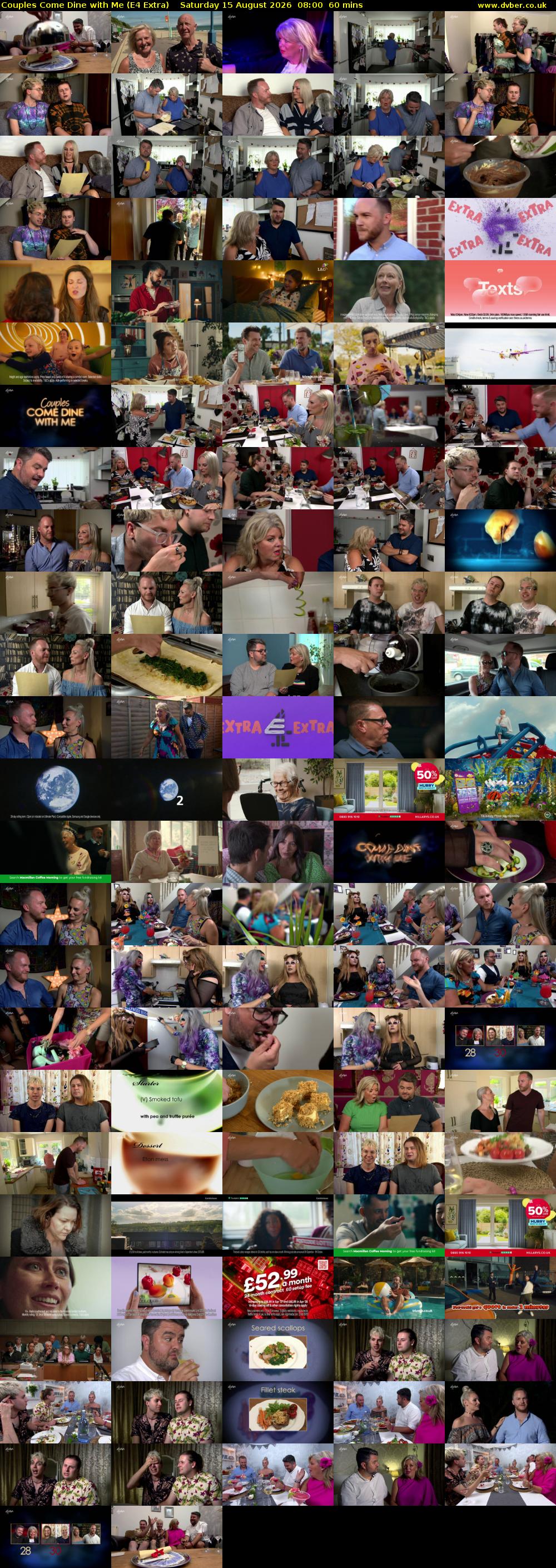 Couples Come Dine with Me (E4 Extra) Saturday 15 August 2026 08:00 - 09:00