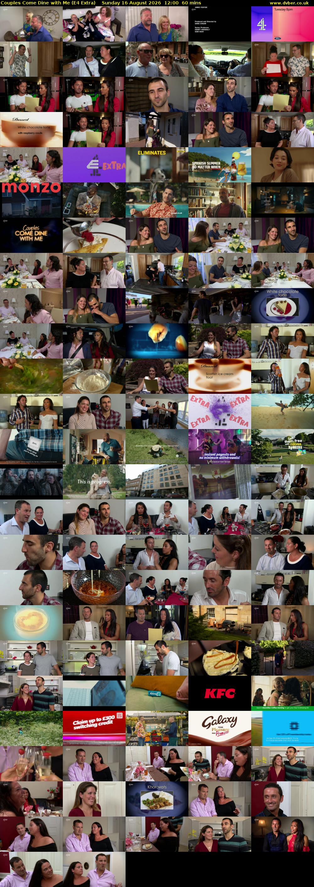 Couples Come Dine with Me (E4 Extra) Sunday 16 August 2026 12:00 - 13:00