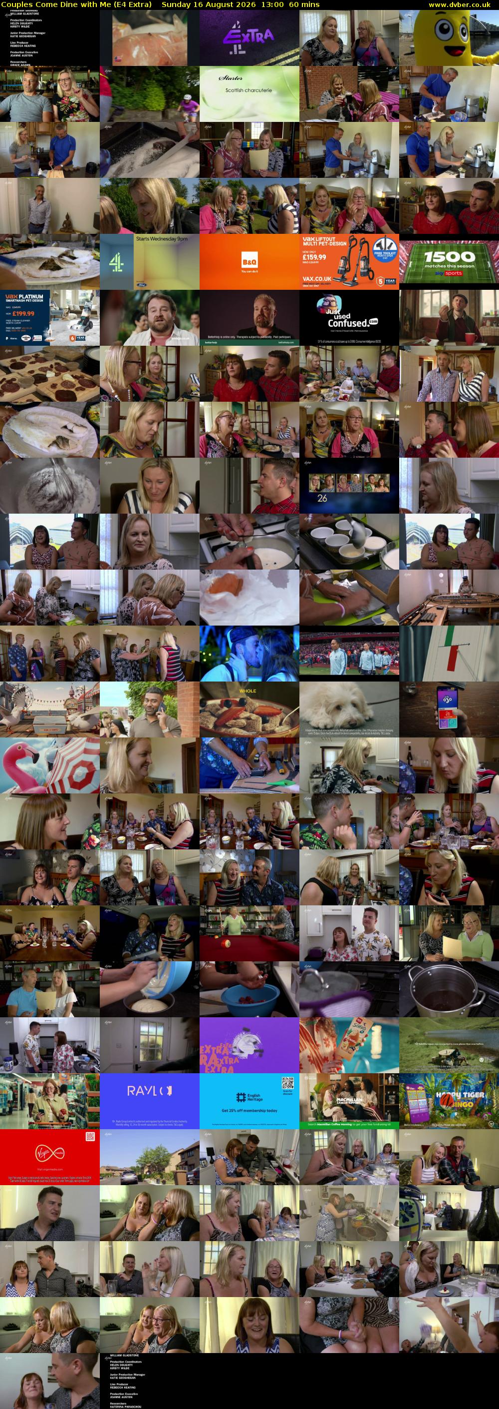 Couples Come Dine with Me (E4 Extra) Sunday 16 August 2026 13:00 - 14:00