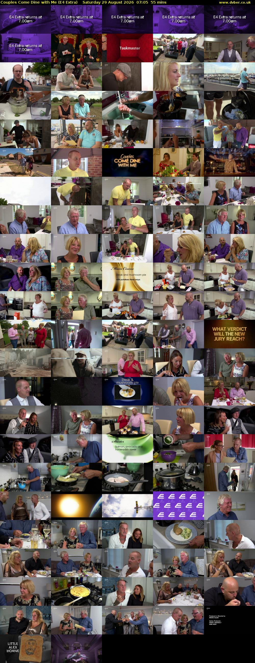 Couples Come Dine with Me (E4 Extra) Saturday 29 August 2026 07:05 - 08:00
