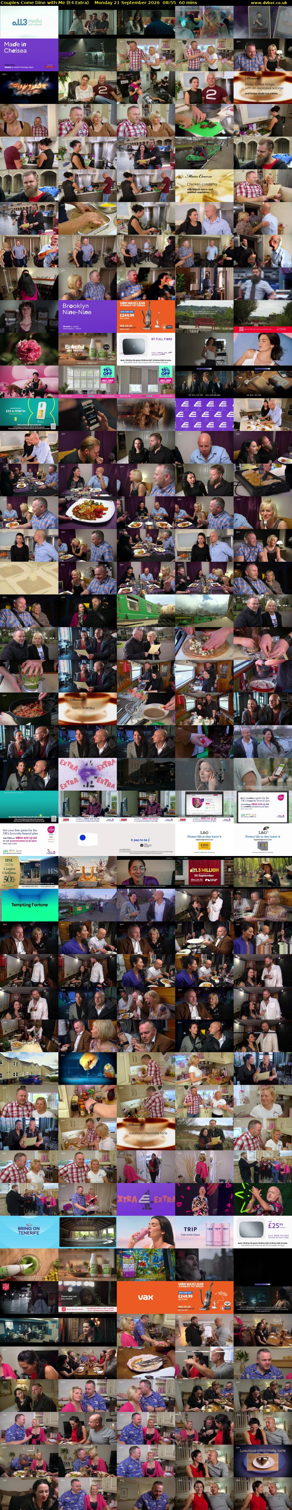 Couples Come Dine with Me (E4 Extra) Monday 21 September 2026 08:55 - 09:55