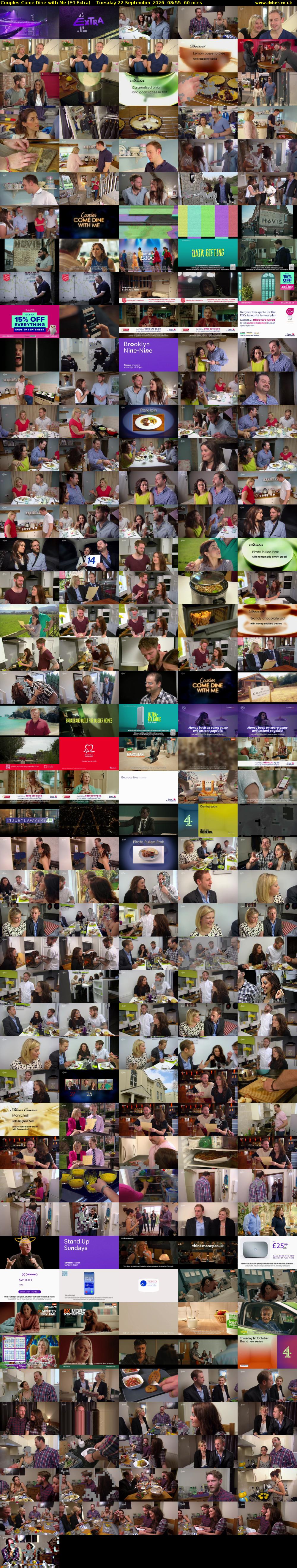 Couples Come Dine with Me (E4 Extra) Tuesday 22 September 2026 08:55 - 09:55