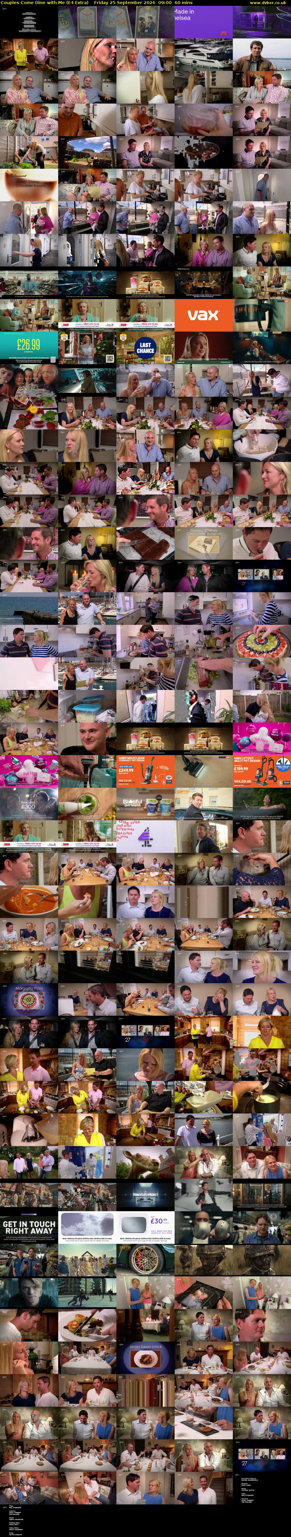 Couples Come Dine with Me (E4 Extra) Friday 25 September 2026 09:00 - 10:00