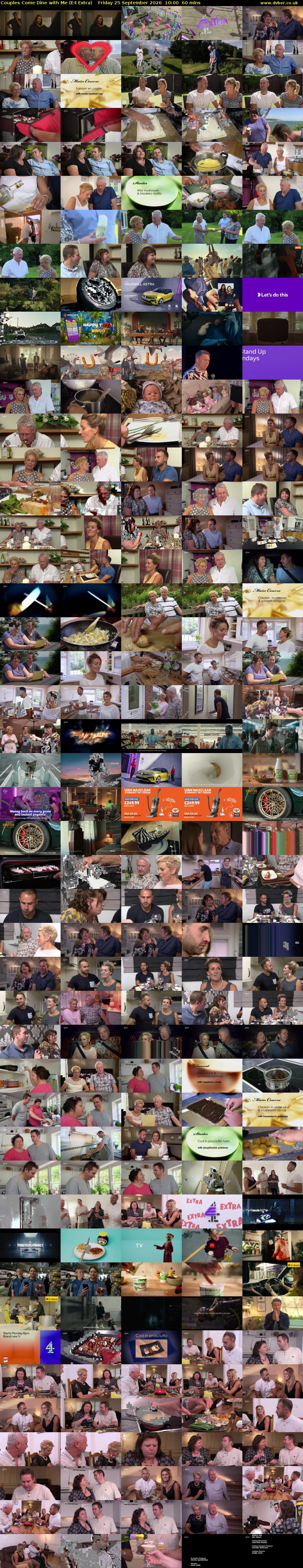 Couples Come Dine with Me (E4 Extra) Friday 25 September 2026 10:00 - 11:00