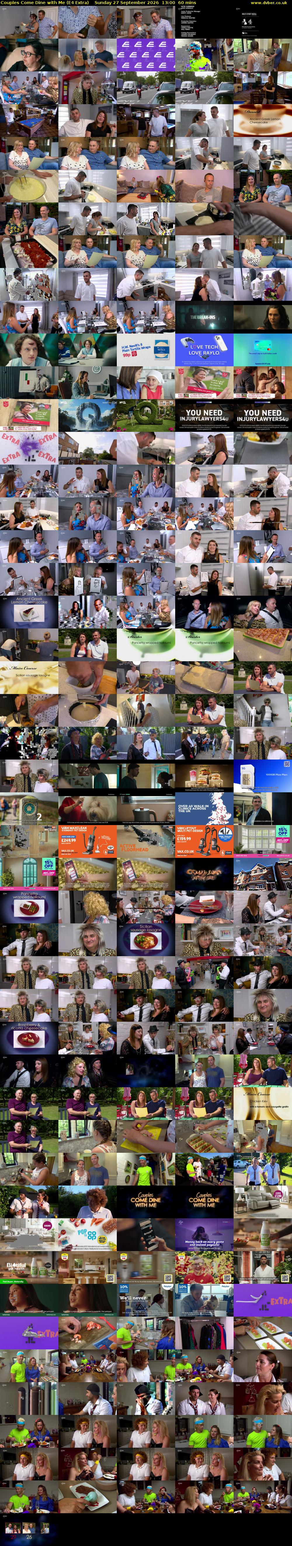 Couples Come Dine with Me (E4 Extra) Sunday 27 September 2026 13:00 - 14:00
