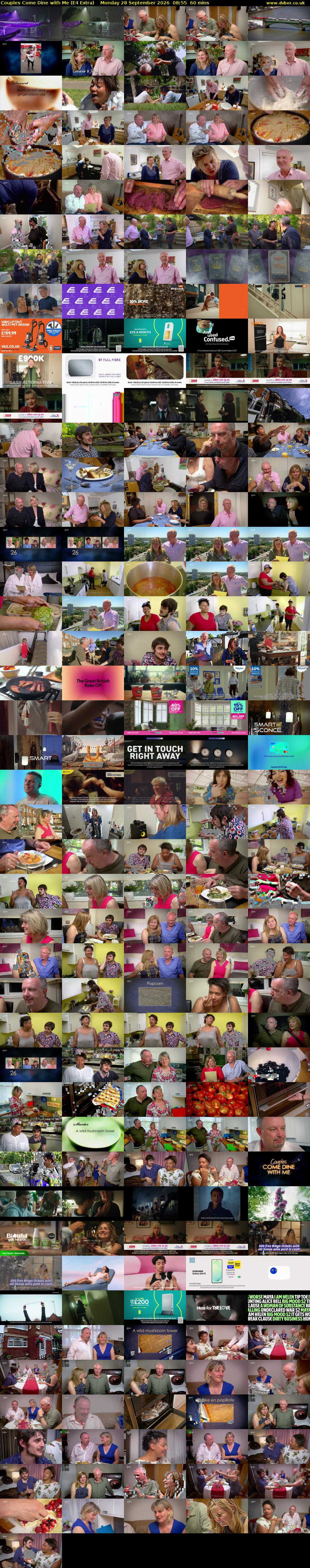 Couples Come Dine with Me (E4 Extra) Monday 28 September 2026 08:55 - 09:55