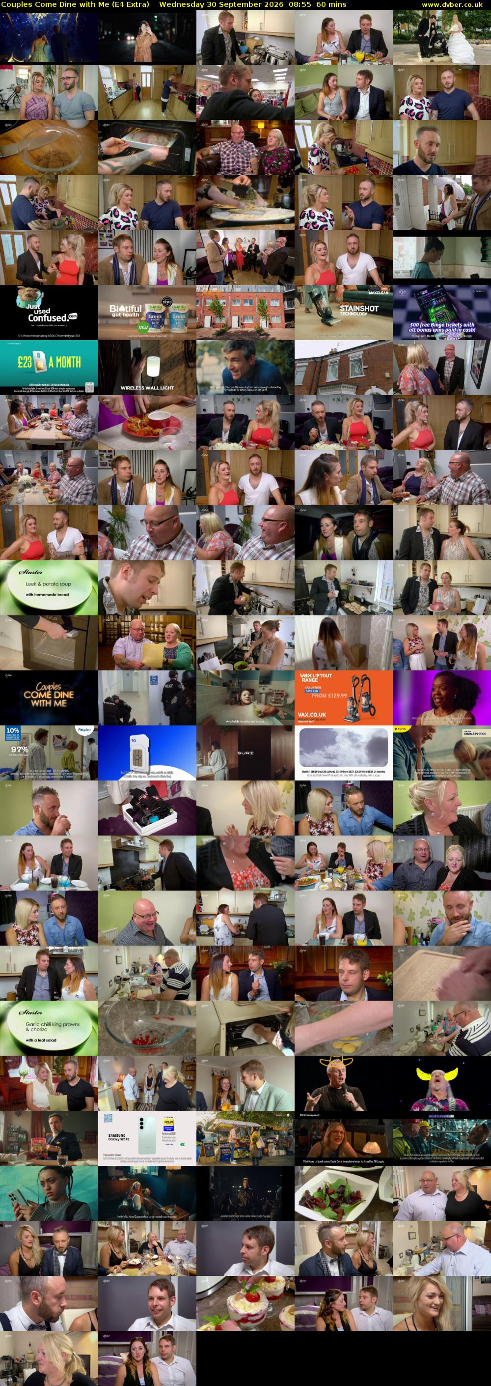 Couples Come Dine with Me (E4 Extra) Wednesday 30 September 2026 08:55 - 09:55