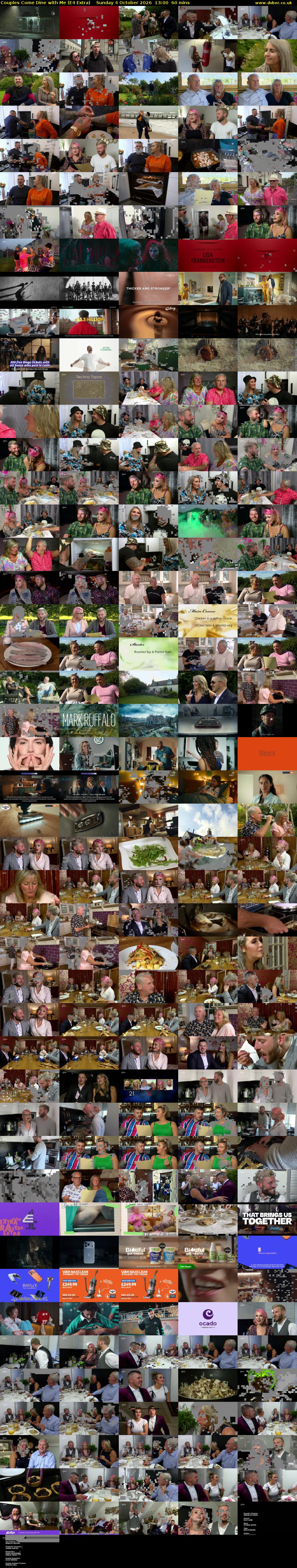 Couples Come Dine with Me (E4 Extra) Sunday 4 October 2026 13:00 - 14:00