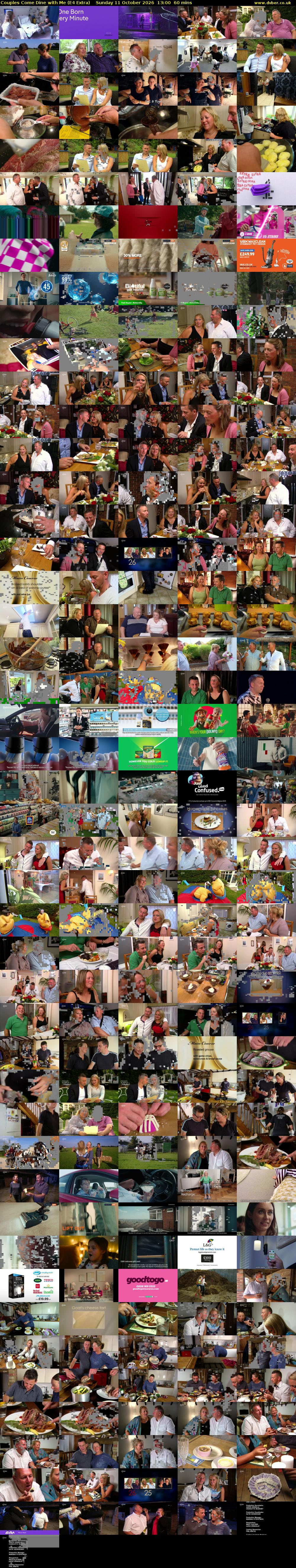 Couples Come Dine with Me (E4 Extra) Sunday 11 October 2026 13:00 - 14:00