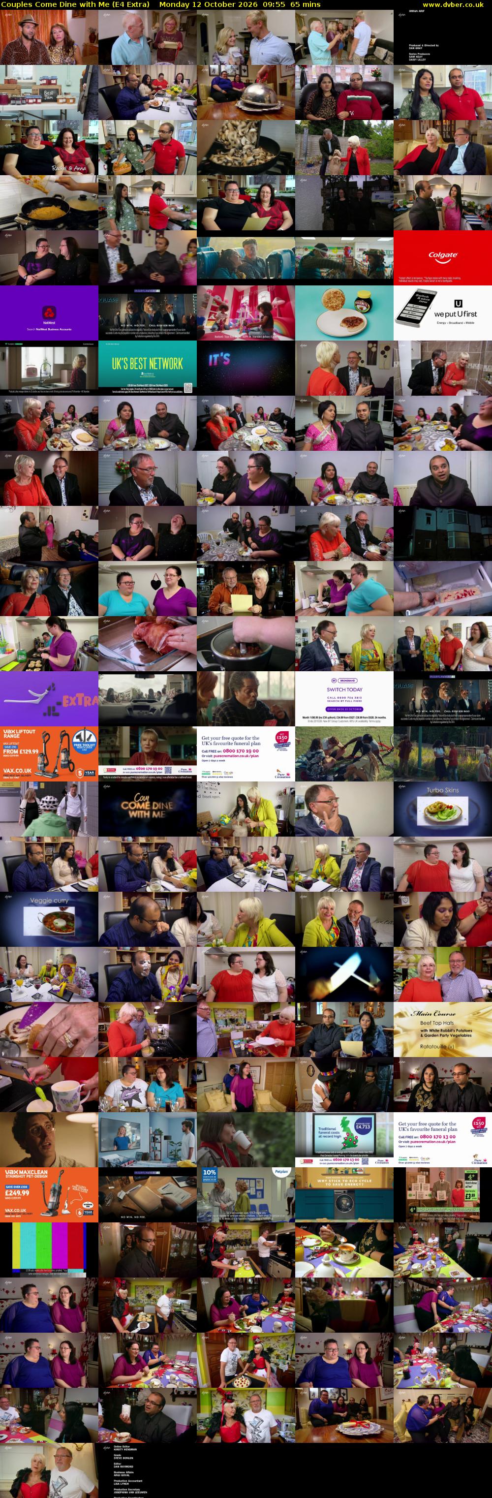 Couples Come Dine with Me (E4 Extra) Monday 12 October 2026 09:55 - 11:00