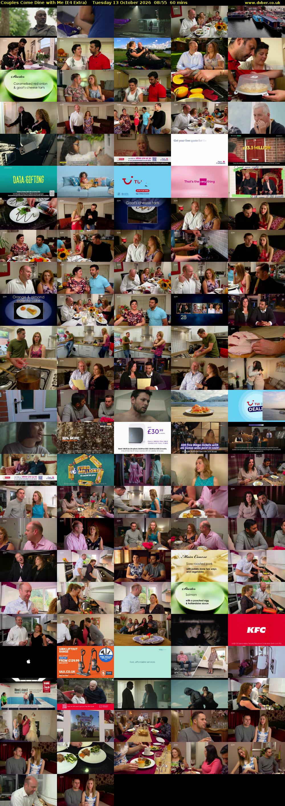 Couples Come Dine with Me (E4 Extra) Tuesday 13 October 2026 08:55 - 09:55