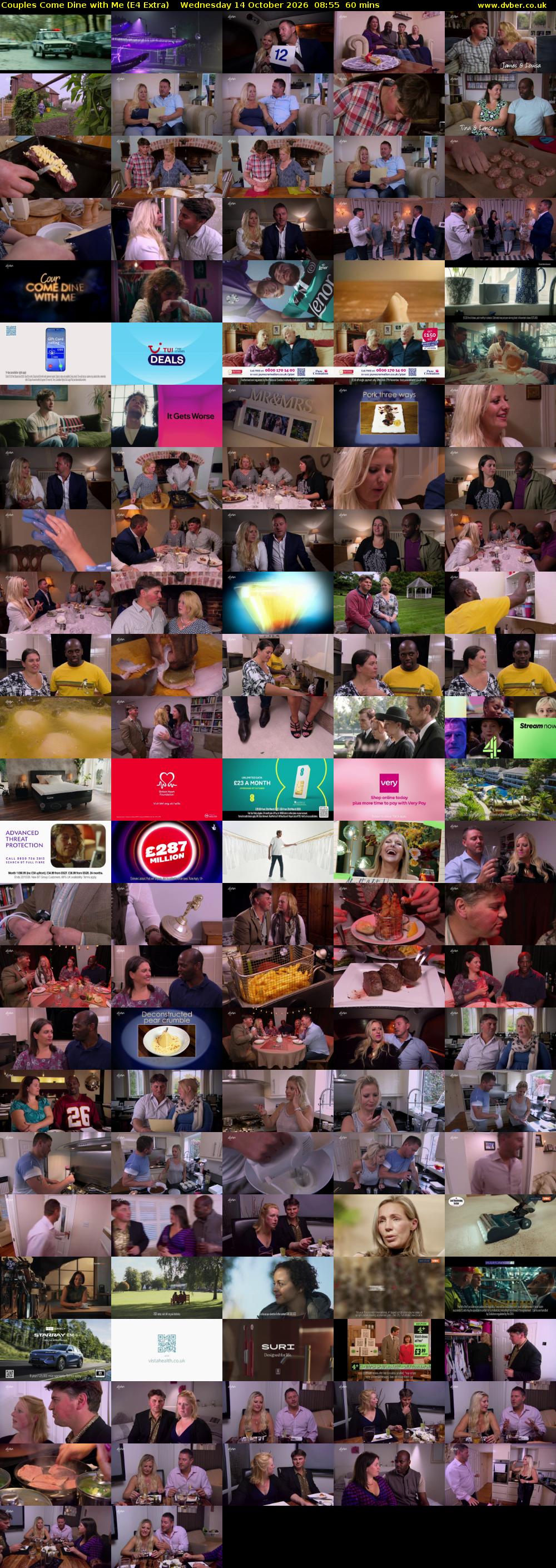 Couples Come Dine with Me (E4 Extra) Wednesday 14 October 2026 08:55 - 09:55