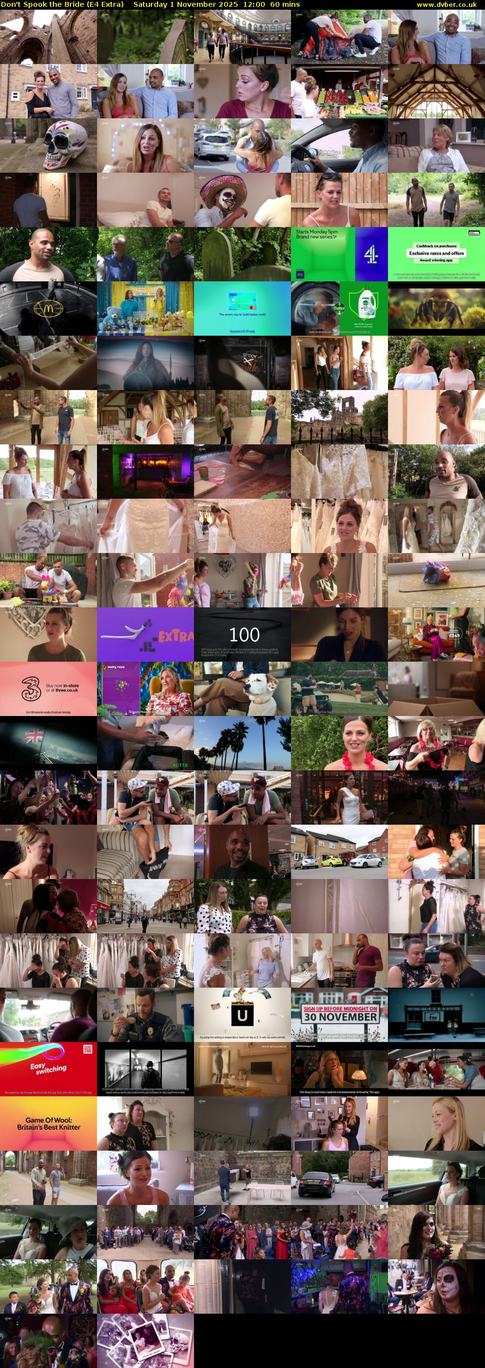 Don't Spook the Bride (E4 Extra) Saturday 1 November 2025 12:00 - 13:00